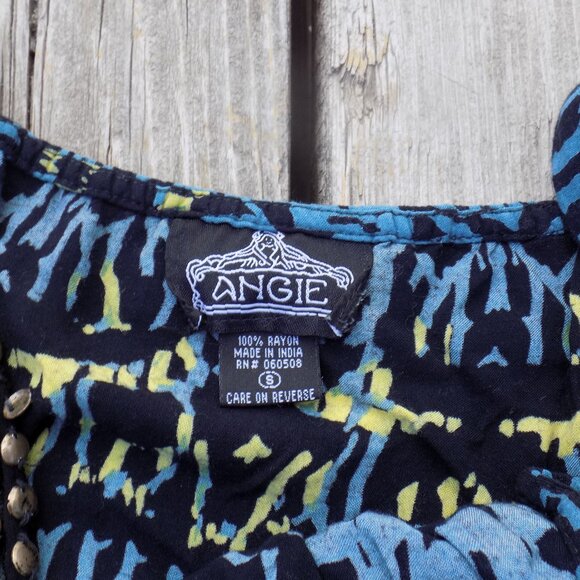 ANGIE SUN DRESS SZ SMALL BLUE BLACK - Picture 8 of 9